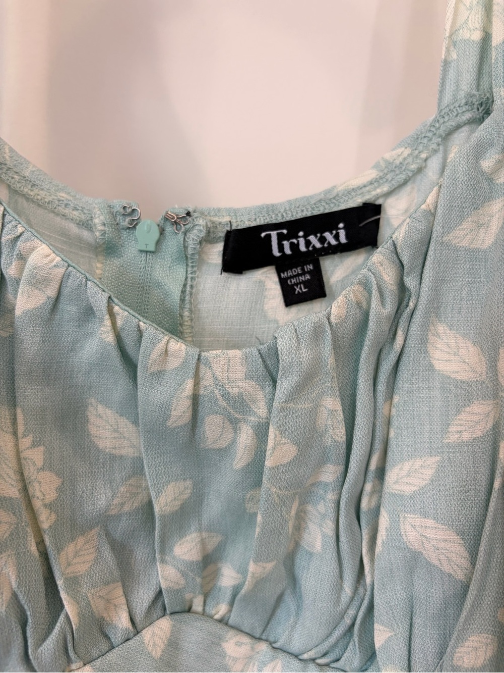 Trixxi Light Mint Maxi Dress with White Floral Print - Picture 3 of 5
